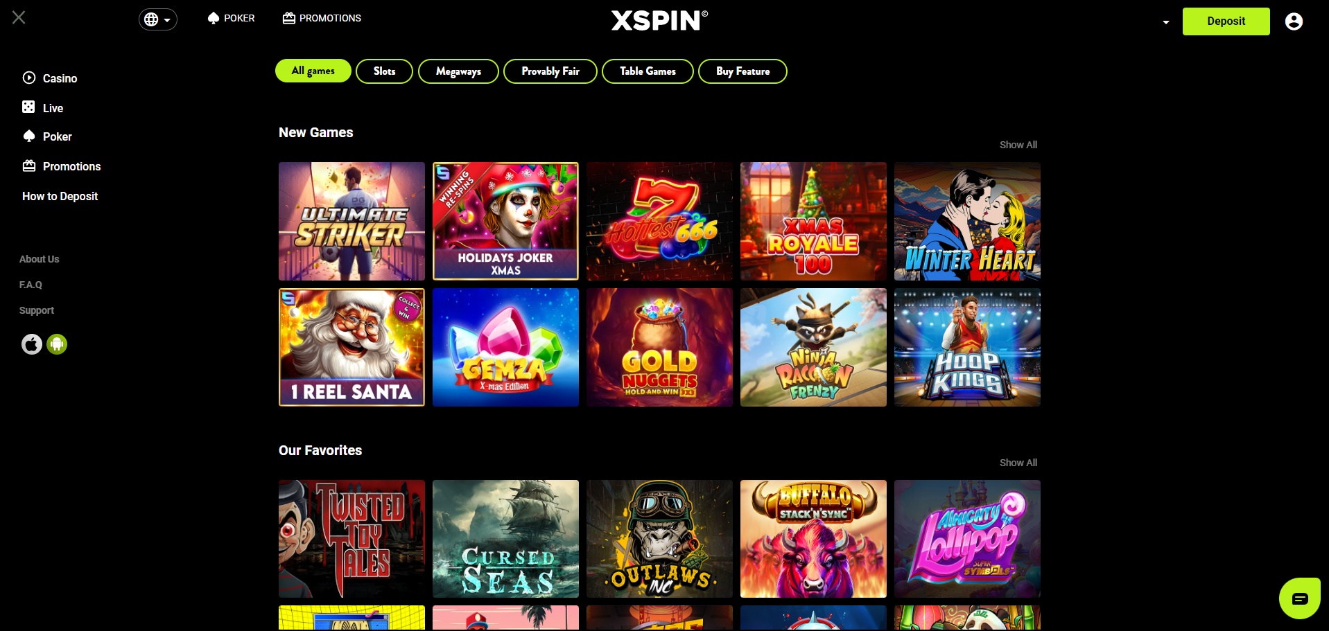 XSpin Casino Games