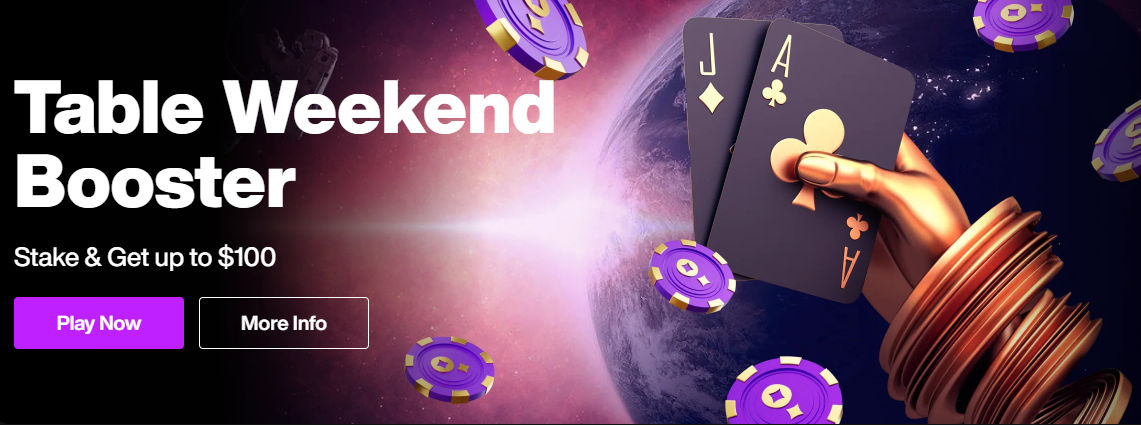 JustCasino Casino Table Weekend Booster