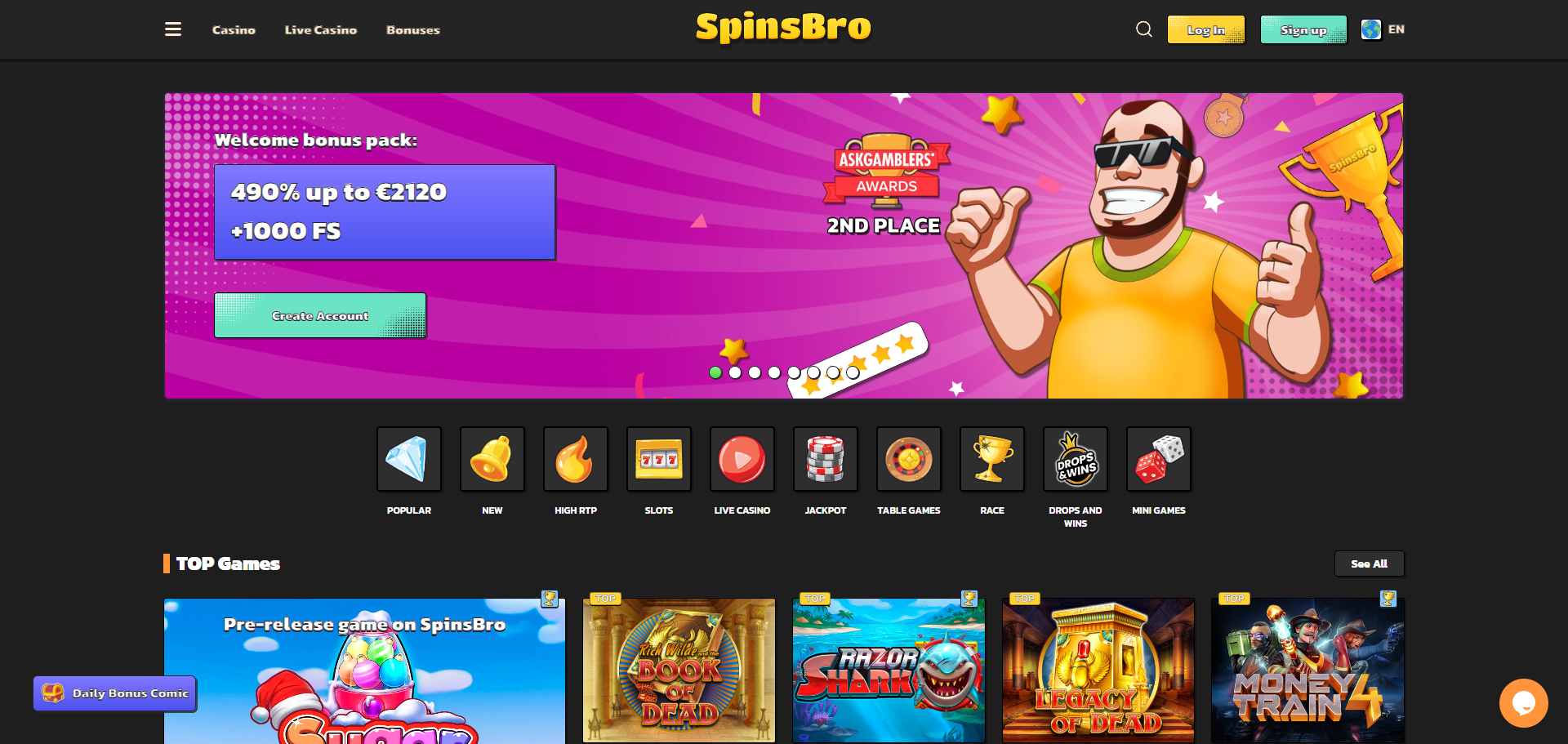 Spinsbro Casino Home
