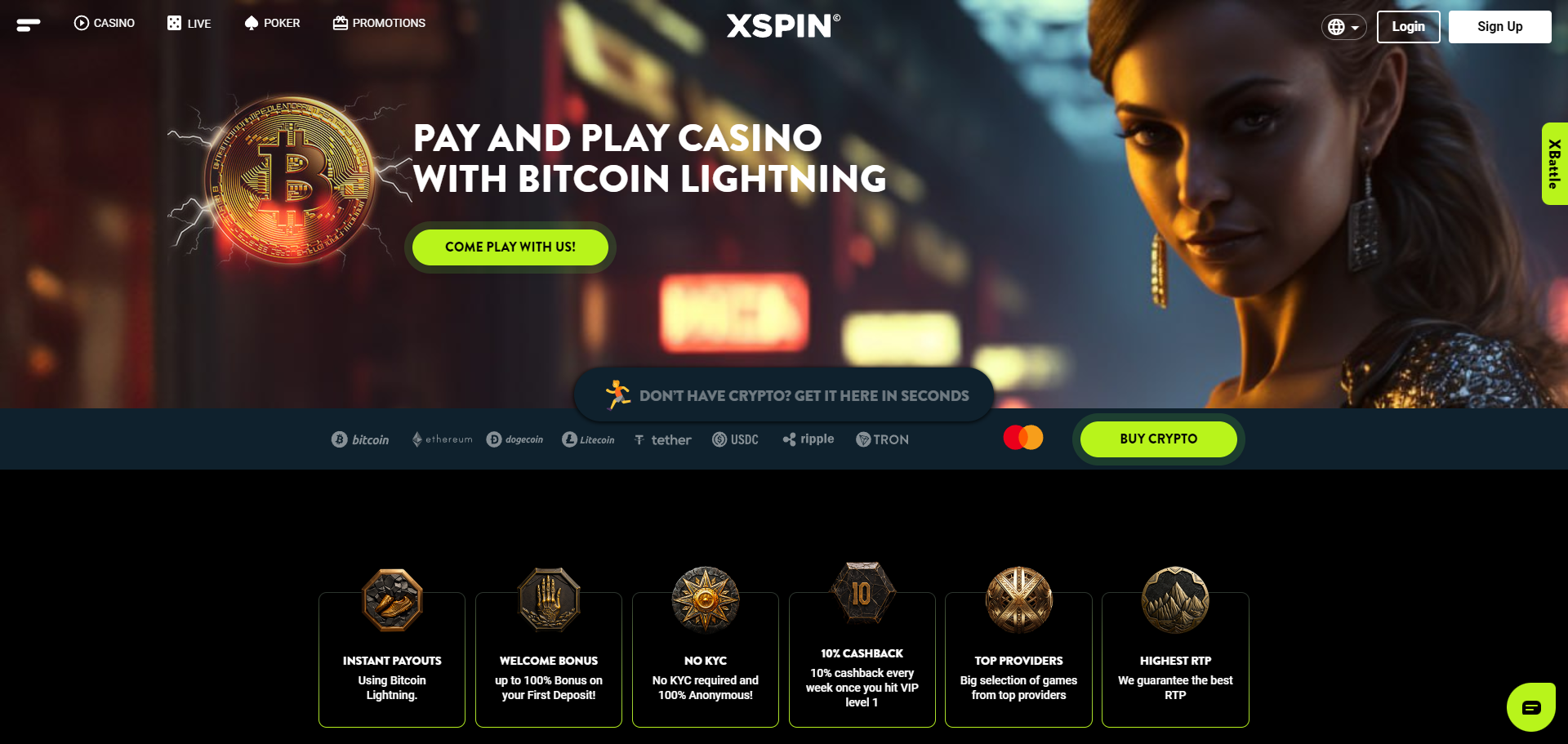 XSpin Casino Home