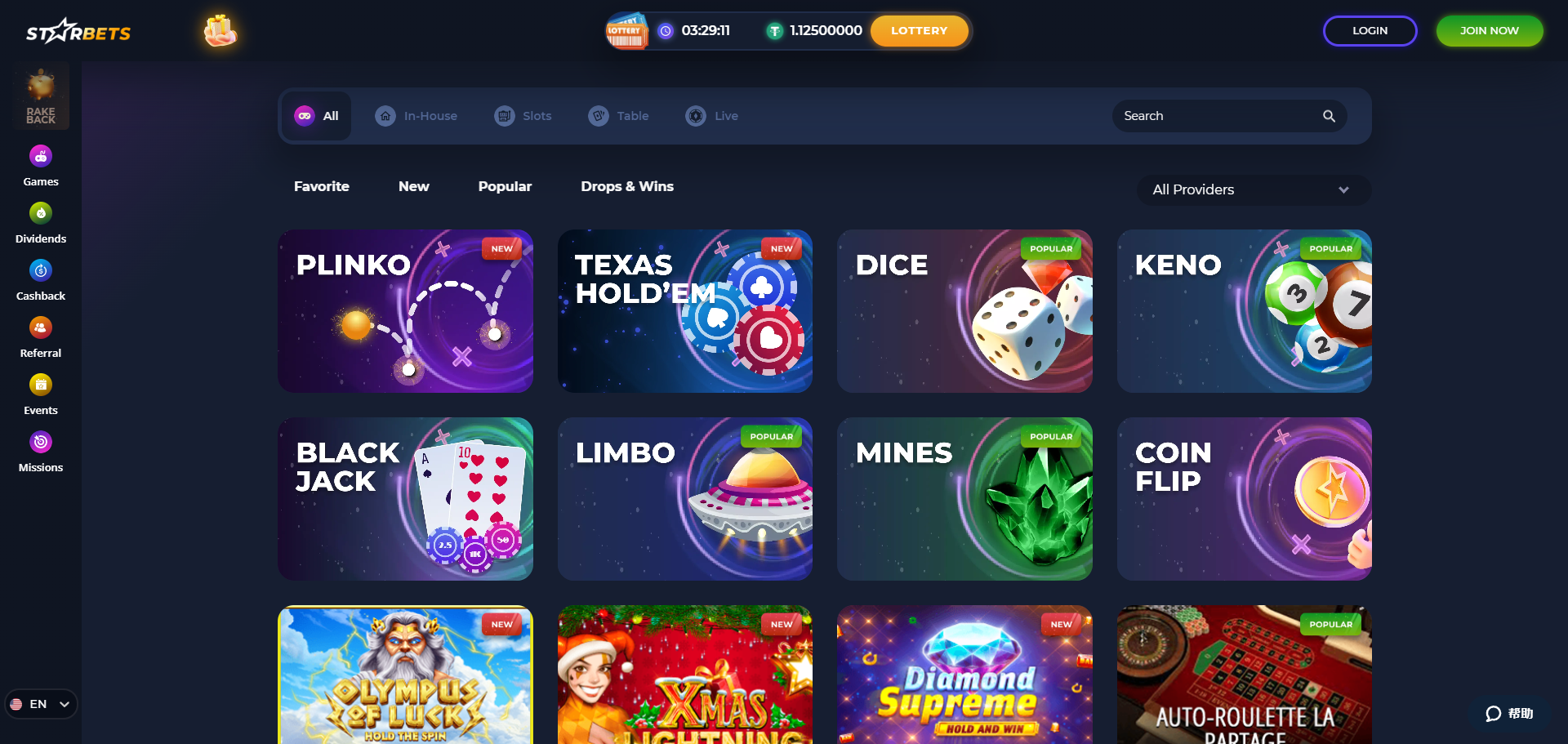 StarBets Casino Games
